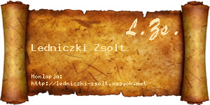 Ledniczki Zsolt névjegykártya